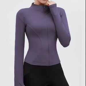 Purple long sleeve zip up jacket